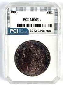 PCI Graded 1900 US $1 Morgan Silver Dollar MS65+