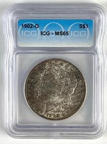 ICG Graded 1902-O US $1 Morgan Silver Dollar MS65
