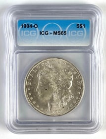 ICG Graded 1904-O US $1 Morgan Silver Dollar MS65