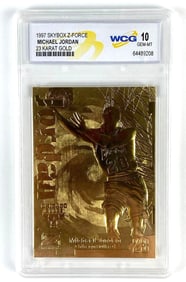 WCG Graded 1997 Skybox Z-Force Michael Jordan 23K Gold Gem Mint 10