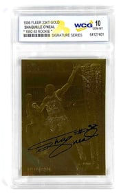 WCG Graded 1998 Fleer Shaquille ONeal 1992-93 Rookie Signature Series 23K Gold Gem Mint 10