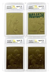 Group of 4 WCG Graded 23K Gold Football Cards Gem MT 10