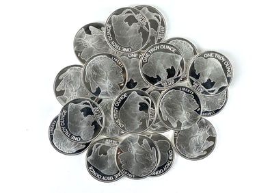 Group of 20 Highland Mint Buffalo 1 oz .999 Fine Silver Rounds
