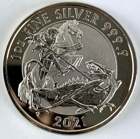 2021 Great Britain 2 Pound The Valiant 1 oz .999 Fine Silver Coin
