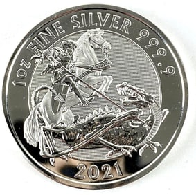 2021 Great Britain 2 Pound The Valiant 1 oz .999 Fine Silver Coin