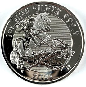2021 Great Britain 2 Pound The Valiant 1 oz .999 Fine Silver Coin