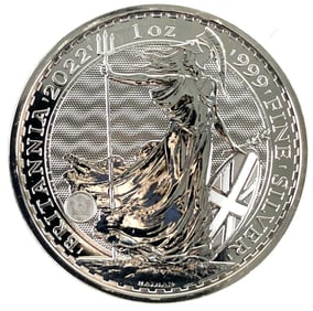 2022 Great Britain 2 Pound Britannia 1 oz .999 Fine Silver Coin