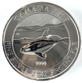 2019 Canada $10 Orca with Maple Leaf Privy 2 oz .999 Silver Coin