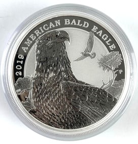2019 Tuvalu $2 American Bald Eagle with Pig Privy 2 oz .999 Silver Coin