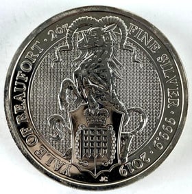 2019 Great Britain 5 Pound Yale of Beaufort 2 oz .9999 Fine Silver Coin