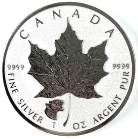 2017 Canada $5 Maple Leaf with Cougar Privy 1 oz .999 Fine Silver Coin
