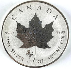 2014 Canada $5 Maple Leaf with Horse Privy 1 oz .999 Fine Silver Coin
