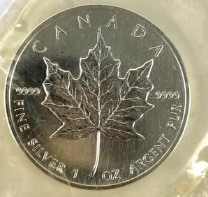 2001 Canada $5 Maple Leaf 1 oz .999 Fine Silver Coin