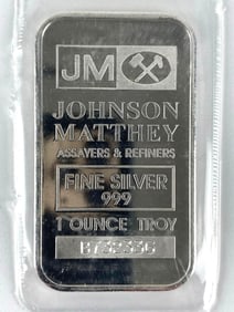 Johnson Matthey 1 oz .999 Fine Silver Ingot/ Bar
