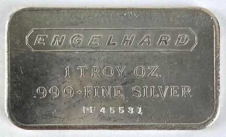 Engelhard 1 oz .999 Fine Silver Ingot/ Bar