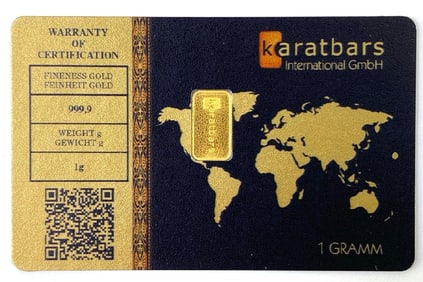 Karatbars 1 Gram .999 Fine Gold Ingot/ Bar