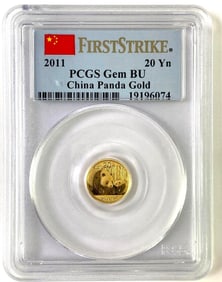 PCGS China Panda 20 Yuan 1/20 oz .999 Fine Gold Coin