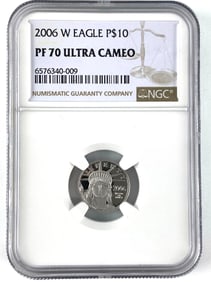 NGC Graded 2006 $10 US Platinum Eagle 1/10 oz .9995 Platinum PF 70