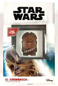 2020 NIUE $2 Colorized Star Wars Chewbacca 1 oz .999 Fine Silver Coin