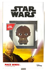 2023 NIUE $2 Colorized Star Wars Mace Windu 1 oz .999 Fine Silver Coin