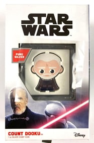 2023 NIUE $2 Colorized Star Wars Count Dooku 1 oz .999 Fine Silver Coin