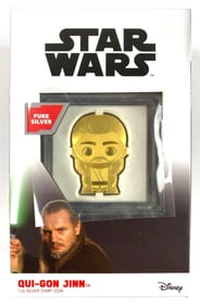 2023 NIUE $2 Star Wars Qui-Gon Jinn 1 oz .999 Fine Silver Coin