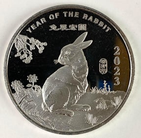 2023 Year of the Rabbit 2 oz .999 Fine Silver Round