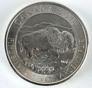 2015 Canada $8 Bison 1 1/4 oz .999 Fine Silver Round