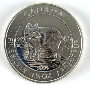 2014 Canada $8 Arctic Fox 1 1/2 oz .999 Fine Silver Round