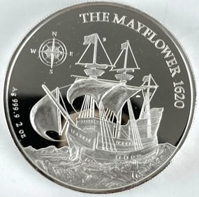 2022 NIUE $5 The Mayflower 2 oz .999 Fine Silver Round