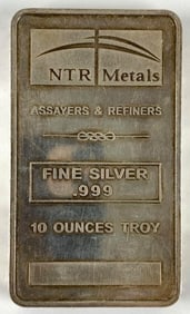 NTR Metals 10 oz .999 Fine Silver Ingot/ Bar