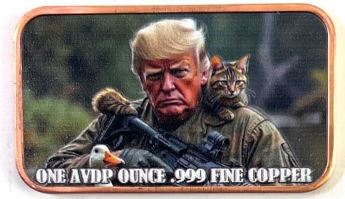 Donald Trump Cat's Don't Snack on Me 1 oz Copper Bar