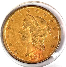 1875-S US $20 Liberty Head Gold Coin