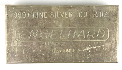 Engelhard 100 oz .999 Fine Silver Ingot/ Bar