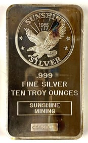 Sunshine Mining Eagle 10 oz .999 Silver Ingot/ Bar