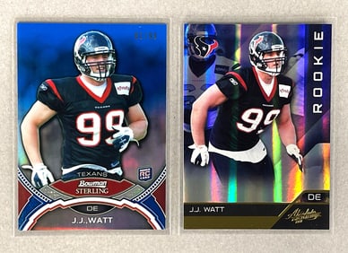 2011 Bowman Sterling Blue Refractor and Panini Absolute JJ Watt Rookies