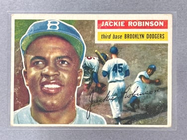 1956 Topps Jackie Robinson White Back #30