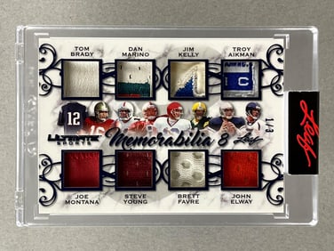 2021 Leaf Ultimate Memorabilia 8 Football QB Jerseys - Brady, Marino, Montana, and More 1/3