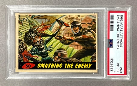 1962 Mars Attacks, Smashing The Enemy #50 PSA 4