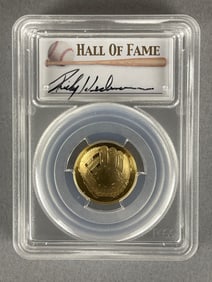 PCGS Graded 2014-W Baseball HOF Signed Rickey Henderson Gold $5 Coin PR70DCAM