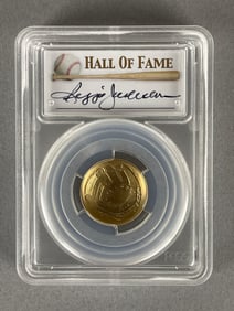 PCGS Graded 2014-W Baseball HOF First Strike Signed Reggie Jackson Gold $5 Coin MS70