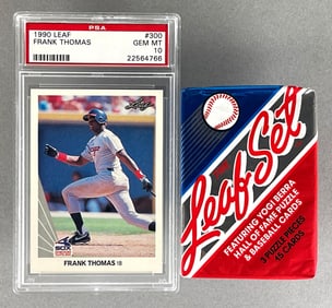 1990 Leaf Frank Thomas #300 PSA 10 with Unopened The Leaf Set Series 2 Pack
