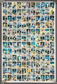1983 Topps Baseball Uncut Sheet with Ryne Sandberg Rookie