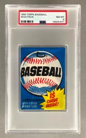 1980 Topps Baseball Wax Pack PSA 8