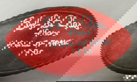 Bob St Clair Signed Official NFL The Duke Wilson Football