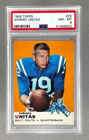 1969 Topps Johnny Unitas #25 PSA 8