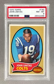 1970 Topp Johnny Unitas #180 PSA 8
