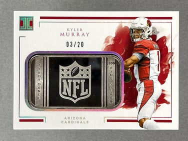 2020 Panini Impeccable Silver Bar Kyler Murray 3/20 1 Troy Ounce