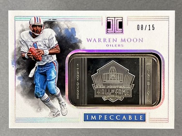 2017 Panini Impeccable Silver Bar Hall of Fame Warren Moon 8/15, 1 Troy Ounce