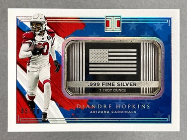 2021 Panini Impeccable Silver Bar DeAndre Hopkins 5/20, 1 Troy Ounce